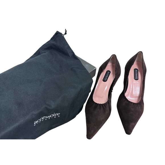 Accessoire Diffusion Paris Heels Brown Suede New In Box 2005 38/8 Stiletto - Picture 6 of 11